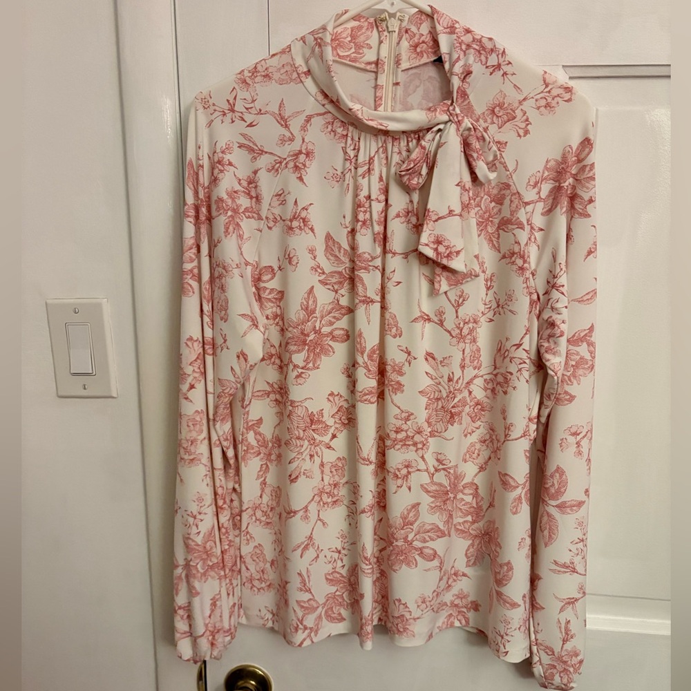 Ralph Lauren Pink and Cream Floral Blouse
